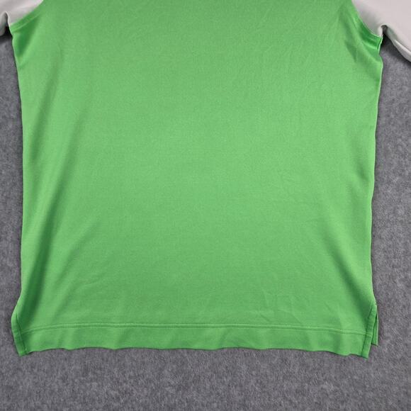 Footjoy Shirt Mens Size Medium Tiburon Naples Green White Polo Athletic Fit - Picture 8 of 15